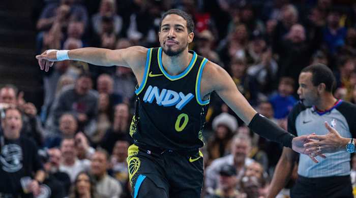 Indiana Pacers guard Tyrese Haliburton during the 2023 NBA in-season tournament.